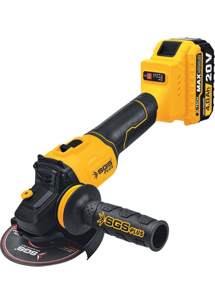 SGS5510 Profesyonel 115MM Akülü Avuç Taşlama Makinası Kömürsüz Motor 20 Volt 4 Amper