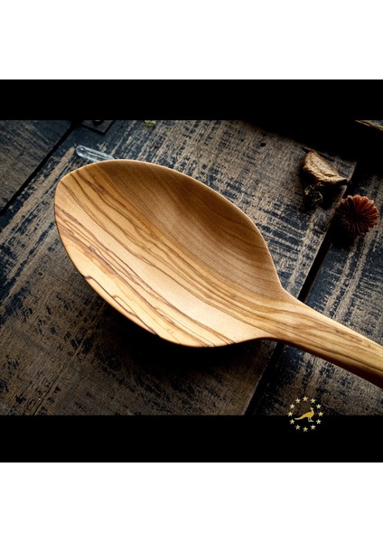 Vintage İkili Set, Zeytin Ağacı 22 cm. Çorba Kaşığı, Doğal ve sağlıklı