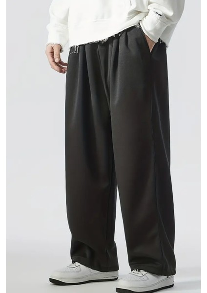 Bol Kesim Baggy Eşofman Altı Erkek Kadın Gri Siyah Füme