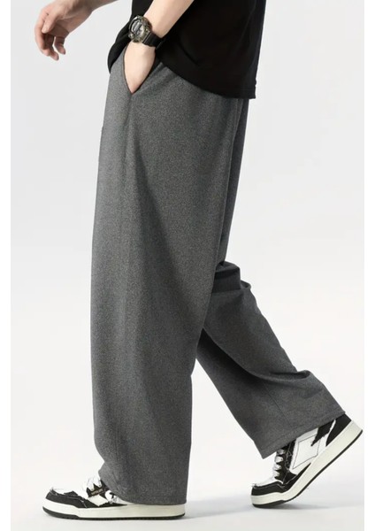 Bol Kesim Baggy Eşofman Altı Erkek Kadın Gri Siyah Füme