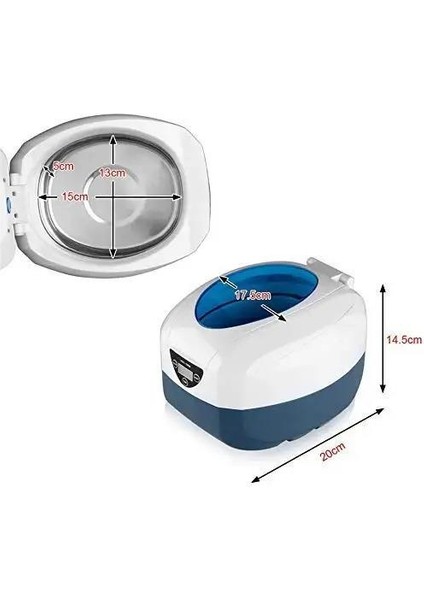 Ultrasonik Temizleyici Beyaz 750ML Ultrasonic Cleaner 40Hz Gt Sonıc