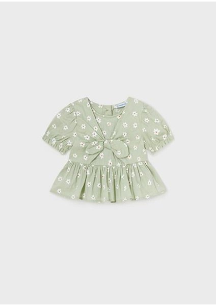 Kız Bebek Yeşil Baskılı Bluz 01103-063