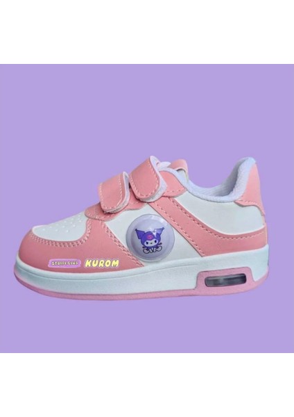 Pembe Işıklı Kurocu Işıklı Çocuk Spor Ayakkabı Sneaker