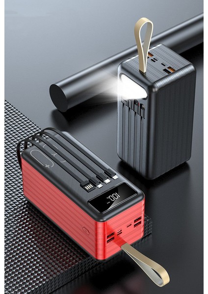 80000 mAh 3in1 USB Kablo LED Ekran Powerbank Kılıf Hediyeli fırsatları