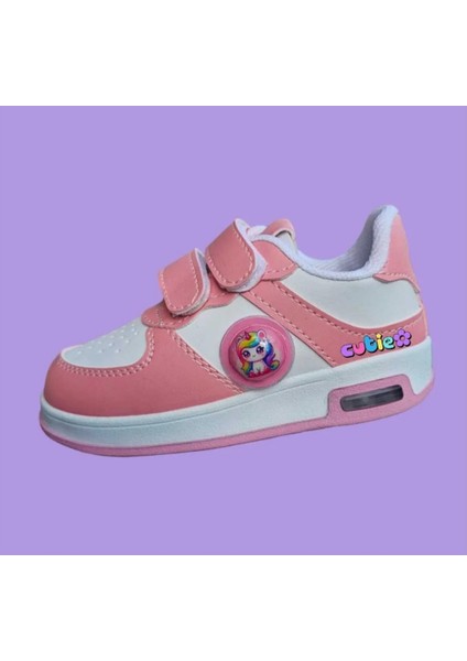 Pembe Işıklı Unicornlu Işıklı Detay Çocuk Spor Ayakkabı Sneaker 31-35 Numra Ağırlığı Işıklı Değildir