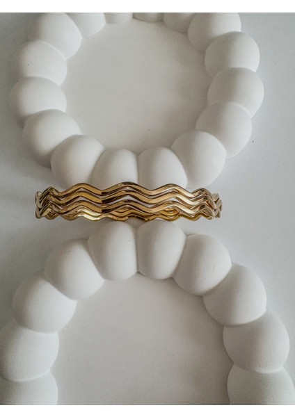 LeyyaJewelry Zikzak Ajda Çelik Bilezik-Normal Boy