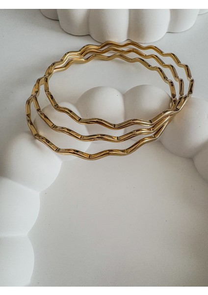 LeyyaJewelry Zikzak Ajda Çelik Bilezik-Normal Boy