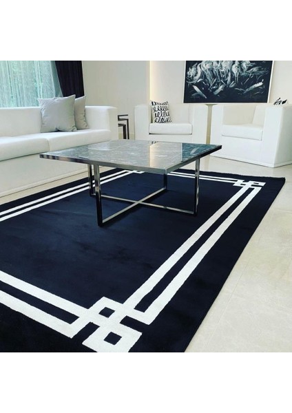 York 201 Siyah Çerçeveli Modern Salon Halısı