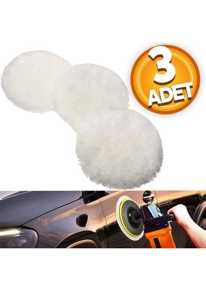 Polisaj Cımpara Seti 180 mm 3 Lü Set Pasta Cila Yünü Parlatma Pedi
