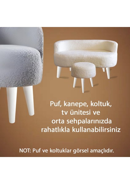 8 Adet Ahşap Ayak Beyaz 15 cm Dolap Mobilya Koltuk Kanepe Destek Ayağı Ayakları Konik M8 Civatalı