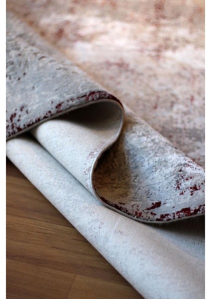 Sanat Halı Doku 1086 Gri Kırmızı Modern Salon Halısı modelleri