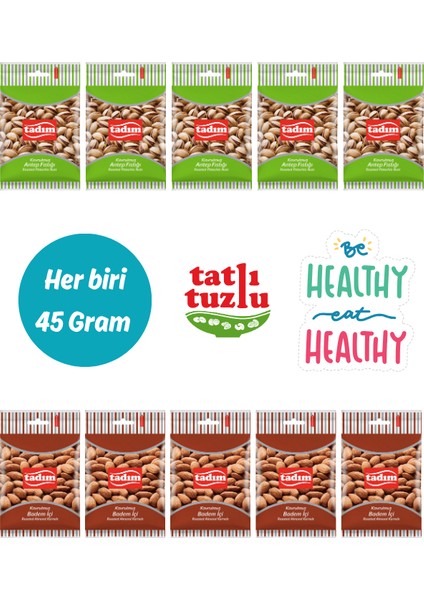 Kavrulmuş Antep Fıstığı ve Badem 45 gr x 10 Paket fiyatları
