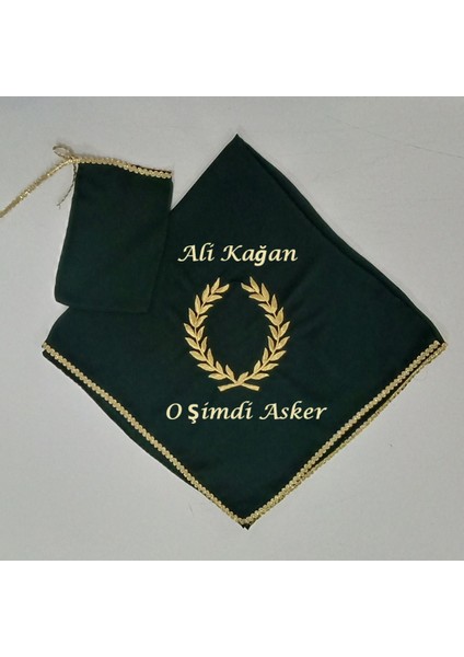 Yeşil Şifon Çelenk O Şimdi Asker Gümüş Nakış Işlemeli Kına - Asker Omuz Şalı Atkı Eldiven Isme Özel fiyatları