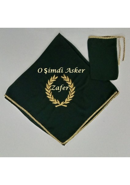 Yeşil Şifon Çelenk O Şimdi Asker Gümüş Nakış Işlemeli Kına - Asker Omuz Şalı Atkı Eldiven Isme Özel indirimleri