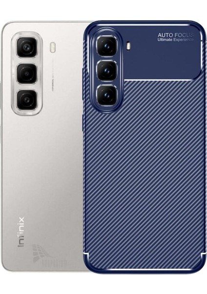 Infinix Hot 50 Pro Plus Uyumlu Silikon Kılıf Karbon Desenli Kamera Korumalı Darbe Emici Autofocus Kapak