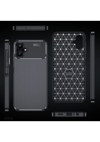 Samsung Galaxy A05 Uyumlu Silikon Kılıf Karbon Desenli Kamera Korumalı Darbe Emici Autofocus Kapak