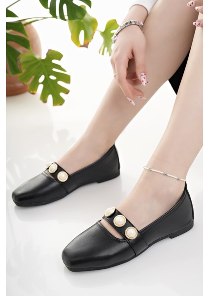 Kadın Babet Siyah Şık Ev Iş Ofis Günlük Ayakkabı fırsatları