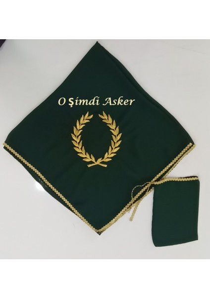 Yeşil Şifon Çelenk O Şimdi Asker Gold Nakış Işlemeli Kına - Damat - Asker Omuz Şalı Atkı fiyatları