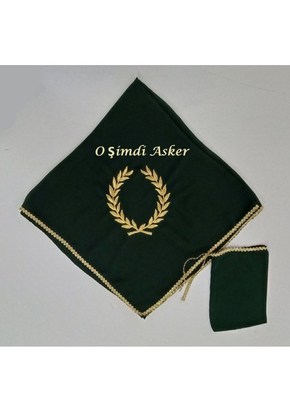 Yeşil Şifon Çelenk O Şimdi Asker Gold Nakış Işlemeli Kına - Damat - Asker Omuz Şalı Atkı indirimleri