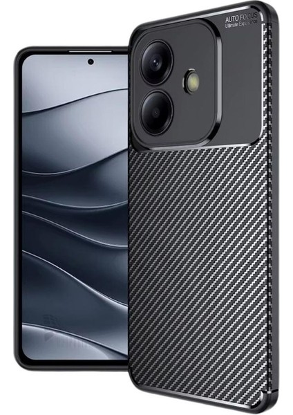 Oppo A3 Uyumlu Silikon Kılıf Karbon Desenli Kamera Korumalı Darbe Emici Autofocus Kapak