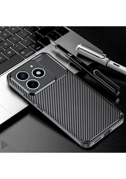 Realme C61 Uyumlu Silikon Kılıf Karbon Desenli Kamera Korumalı Darbe Emici Autofocus Kapak fiyatları