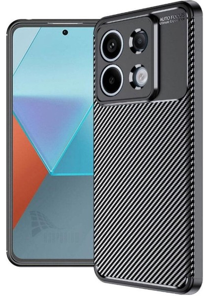 Redmi Note 13 Pro 4g Uyumlu Silikon Kılıf Karbon Desenli Kamera Korumalı Darbe Emici Autofocus Kapak