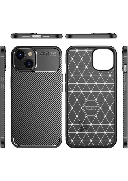 Apple iPhone 15 Uyumlu Silikon Kılıf Karbon Desenli Kamera Korumalı Darbe Emici Autofocus Kapak