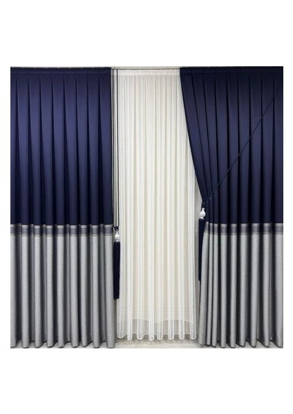 PANO FON HİLAL LACİVERT-GRİ (TEK KANAT)