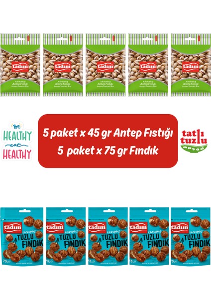 5 Paket Antep Fıstığı (45 G) & 5 Paket Tuzlu Fındık (75 G) - Toplam 600 Gram fiyatları