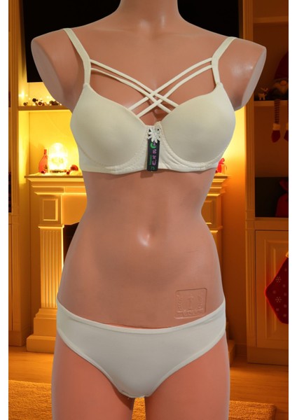 Ebru Mikro Briefs Alt Nefes Alan Dou Çapraz Düz Çizgili Dolgusuz Gawzera Sütyen Takımı fiyatları