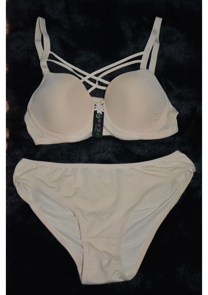 Ebru Mikro Briefs Alt Nefes Alan Dou Çapraz Düz Çizgili Dolgusuz Gawzera Sütyen Takımı fırsatları