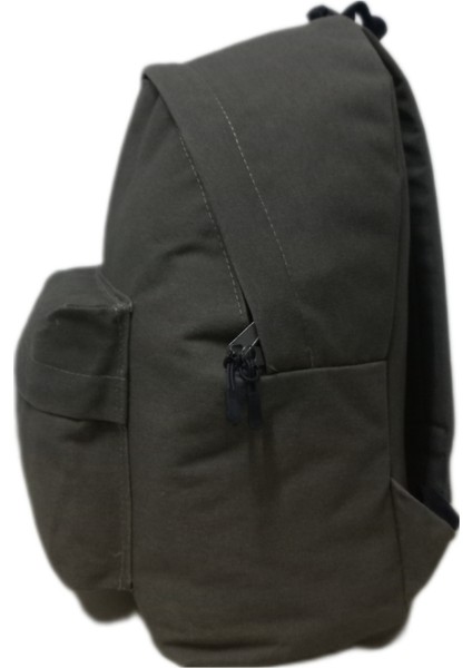 Kanvas Kumaş Haki Unisex Sırt Çantası+Cüzdan+Anahtarlık fırsatları