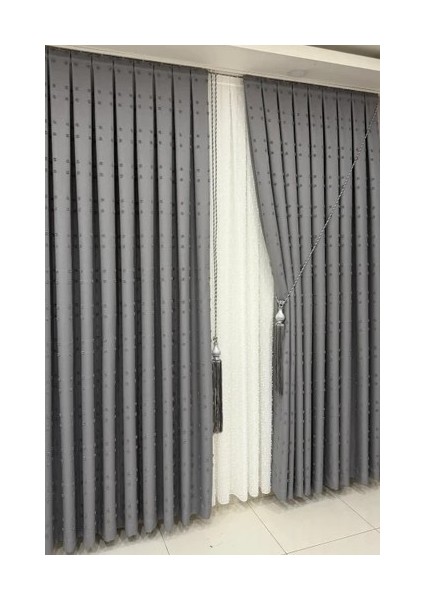 Pano Fon Ponpon Detaylı Gri