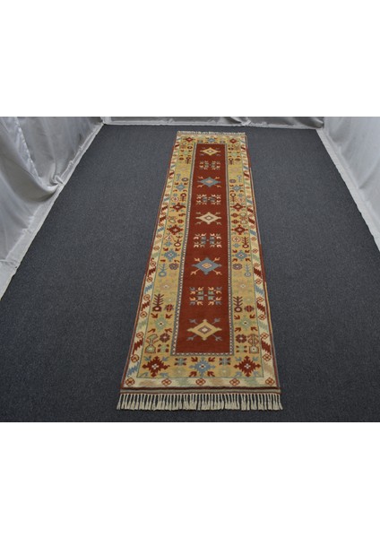 Yeni El Dokuma Nadir Anahtarlı Model Çiçekli Bozalan Milas Yolluk Yün Halı 5669 modelleri