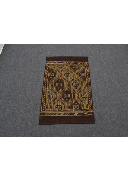 El Dokuması Benzersiz Geometrik Karapınar Yörük Yün Cecim Kilim 5668 fiyatları