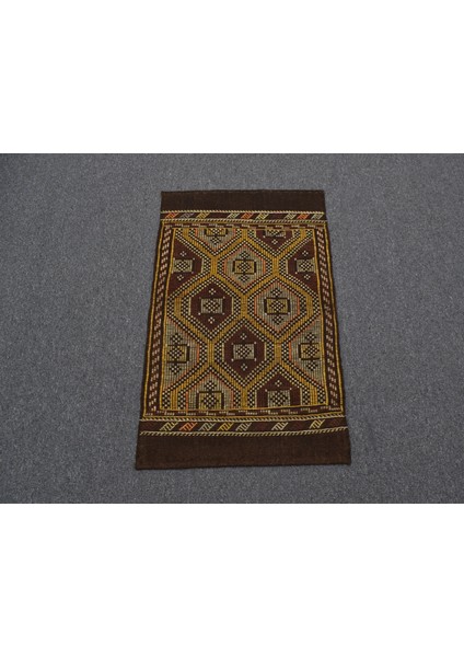 El Dokuması Benzersiz Geometrik Karapınar Yörük Yün Cecim Kilim 5668 modelleri