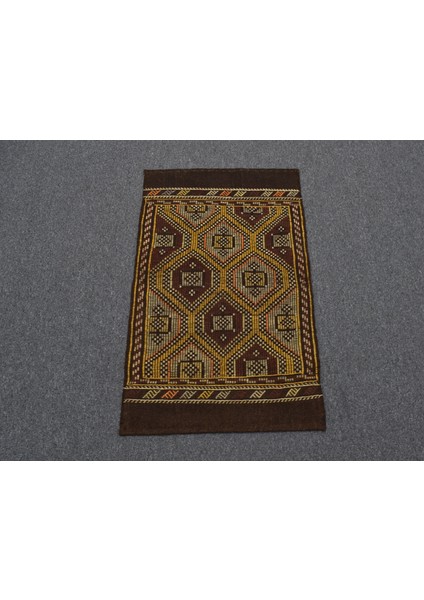 El Dokuması Benzersiz Geometrik Karapınar Yörük Yün Cecim Kilim 5668 indirimleri