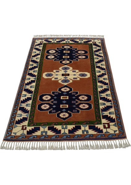 Yeni El Dokuma Otantik Seçkin Kirman Balıkesir Antik Yörük Yün Halı 5675