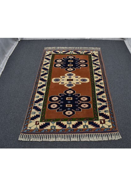 Yeni El Dokuma Otantik Seçkin Kirman Balıkesir Antik Yörük Yün Halı 5675