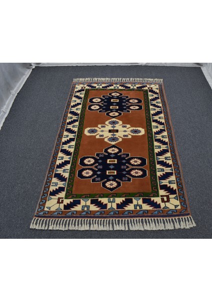 Yeni El Dokuma Otantik Seçkin Kirman Balıkesir Antik Yörük Yün Halı 5675