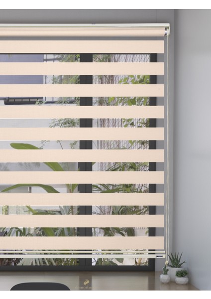 Krem Rengi Bambu Zebra, Mekanize Perde
