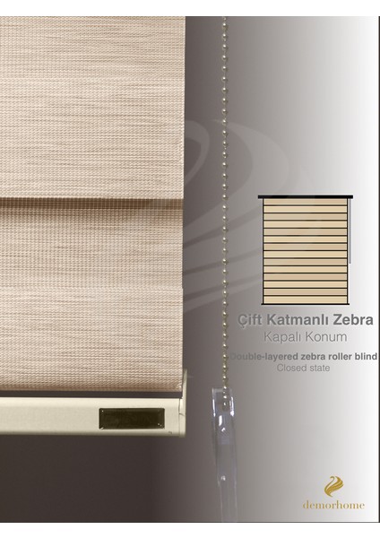 Krem Rengi Bambu Zebra, Mekanize Perde
