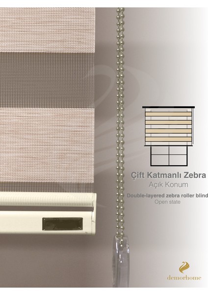 Krem Rengi Bambu Zebra, Mekanize Perde