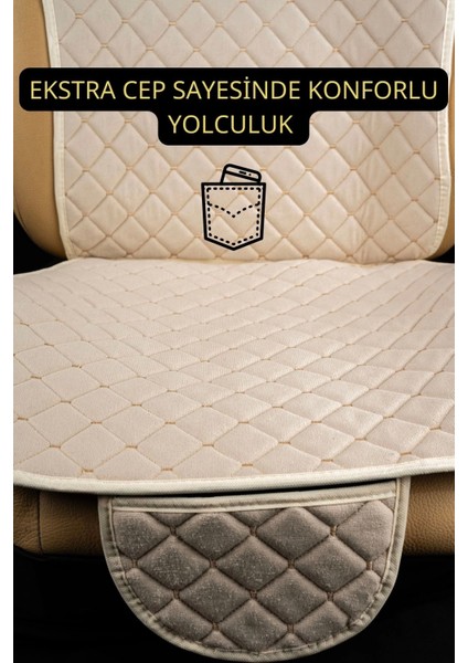 Araba Terletmez Ergonomik Koltuk Minderi (7 Parça) - 5 Koltuk Tam Set (Gri-Gri) fırsatları