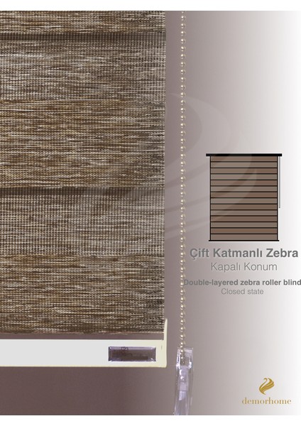 Açık Kahverengi Bambu Zebra, Mekanize Perde