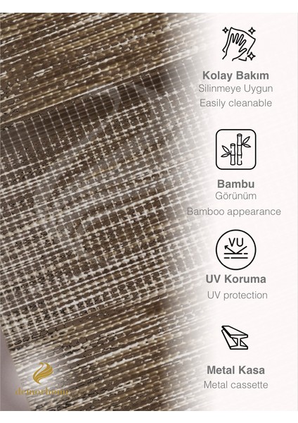 Açık Kahverengi Bambu Zebra, Mekanize Perde