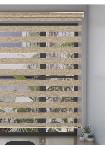 Sütlü Kahve Bambu Zebra Metal Kasa