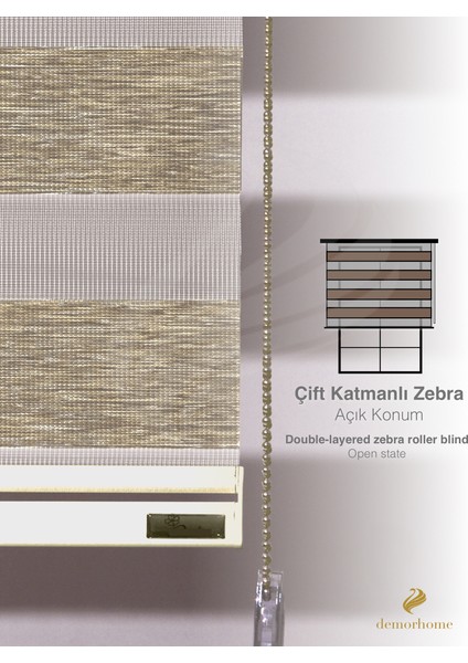 Sütlü Kahve Bambu Zebra Metal Kasa
