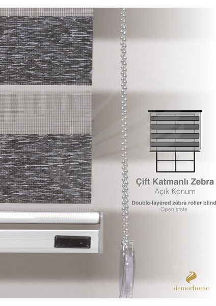 Siyah Renk Bambu Zebra, Mekanize Perde