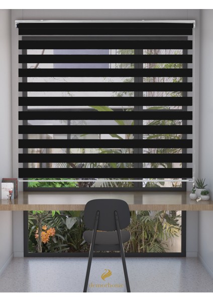 Siyah Bambu Zebra Metal Kasa
